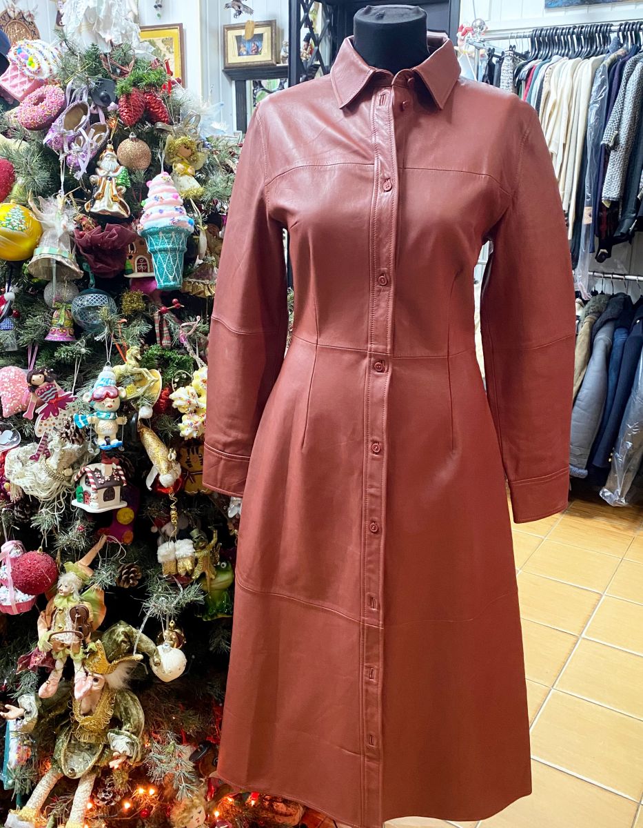 Платье/кожа/ размер M цена 17 221 руб 