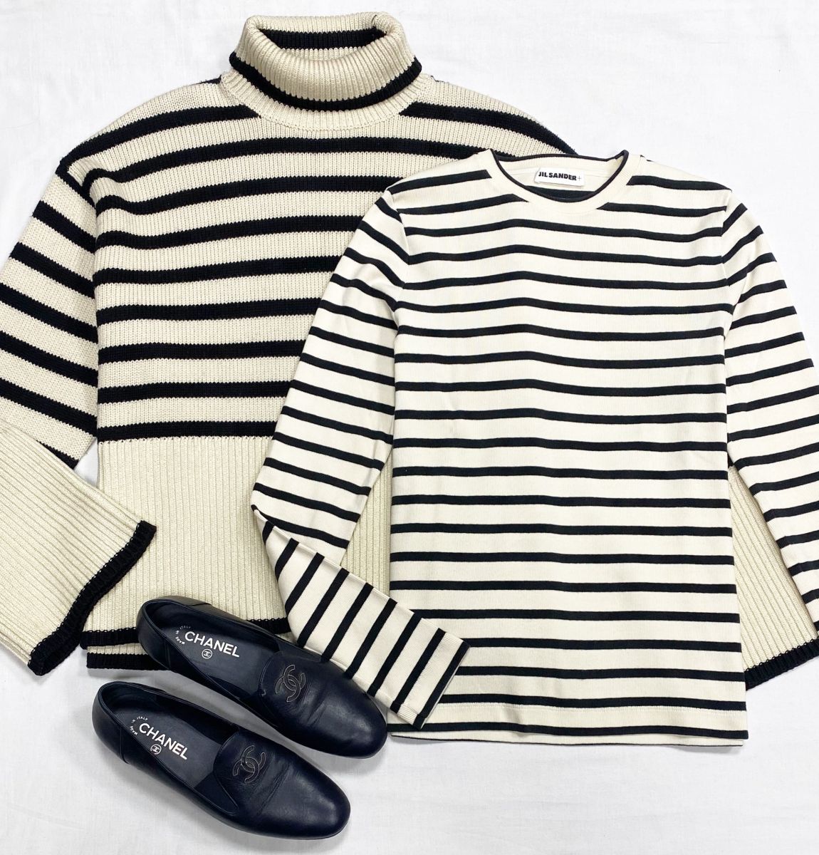 Свитер Totem размер S цена 31 310 руб
Кофта Jil Sander размер M цена 15 655 руб
Лоферы Chanel размер 39.5 цена 62 620 руб