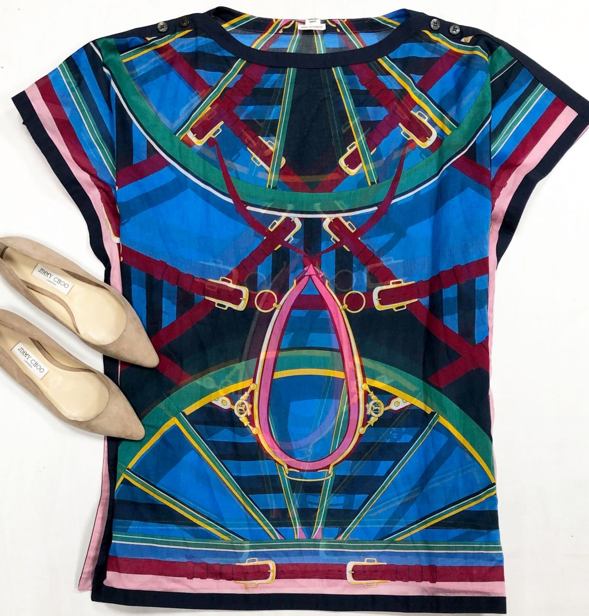 Туника Hermes размер единый цена 31 282 руб
Балетки Jimmy Choo размер 37.5 цена 12 524 руб