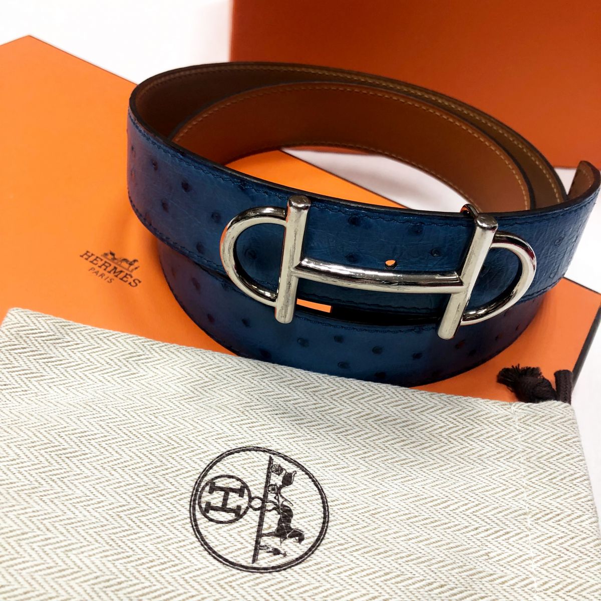 Ремень /страус/ HERMES размер 90 цена 46 965 руб