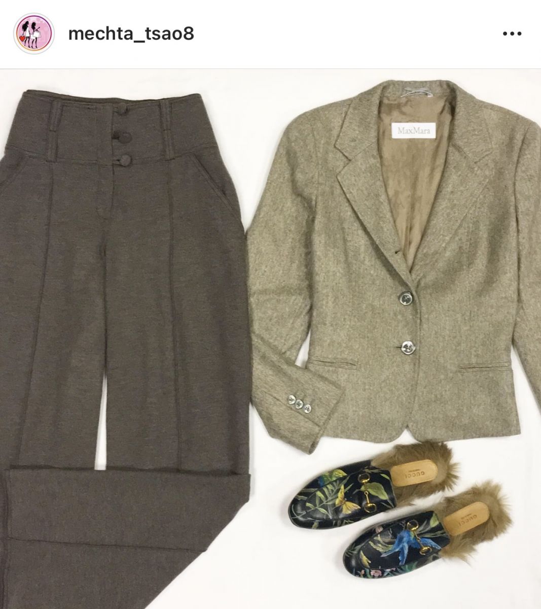 Жакет MAXMARA  размер 36 цена 7 693 рубБрюки GIORGIOARMANI размер 42 цена 7 693 рубМюли GUCCU  размер 39 цена 23 077 руб