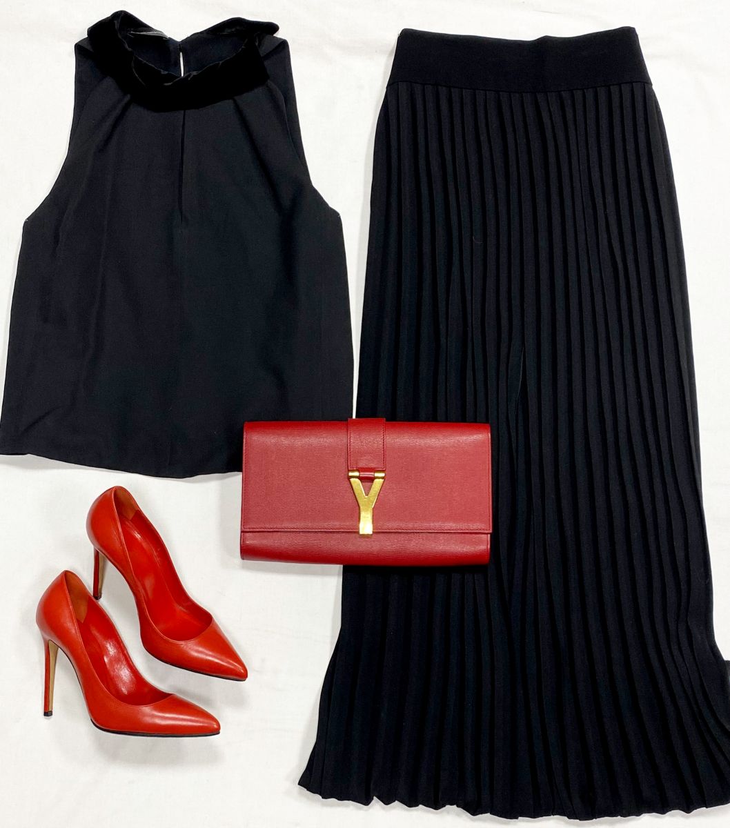 Юбка Zalina Verkhovskaya размер M цена 7 828 руб
Топ Armani размер 44 цена 7 828 руб
Туфли Gucci размер 36.5 цена 12 524 руб
Клатч Ysl 