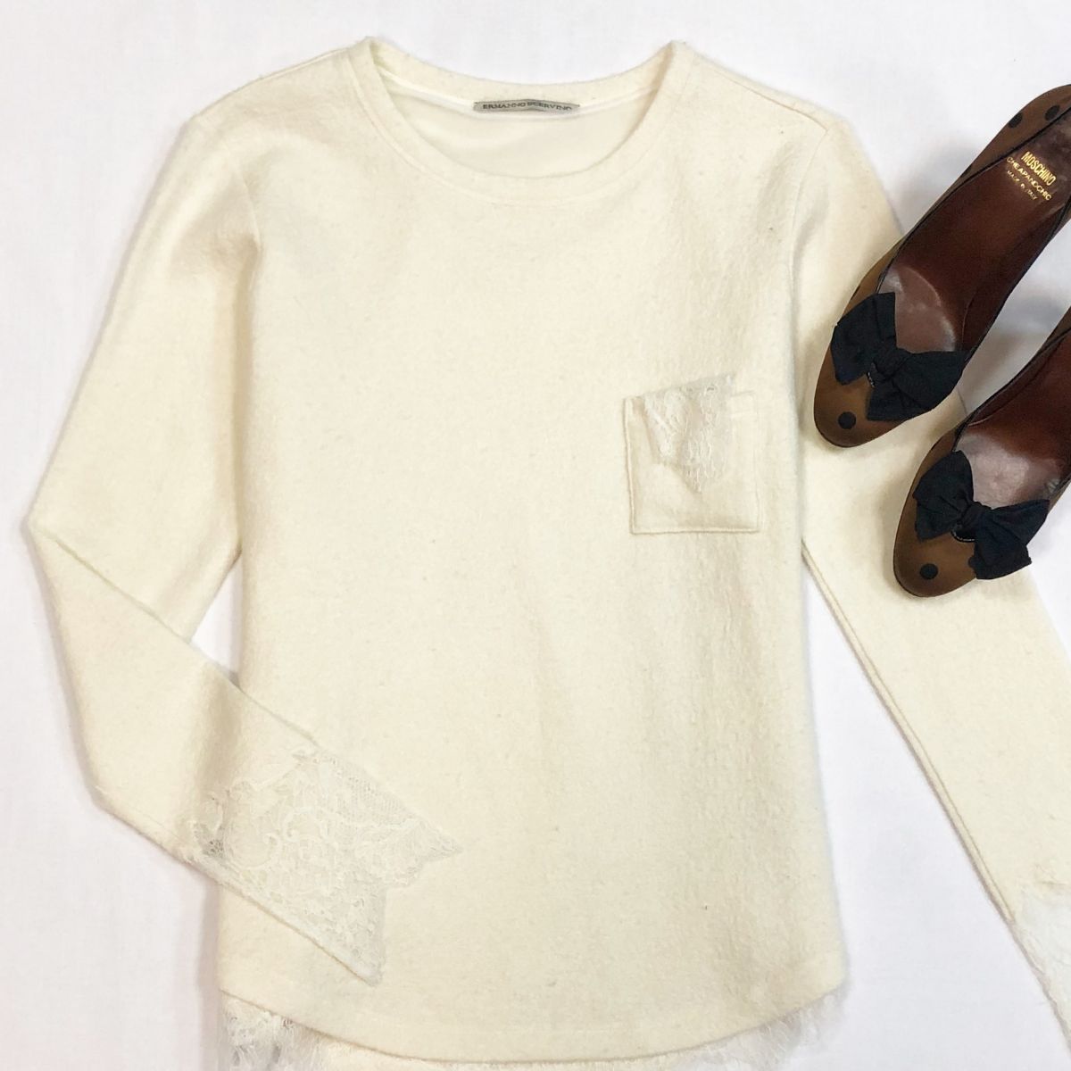 Кофта Ermanno Scervino размер 42 цена 10 770 рубТуфли Moschino размер 37.5 цена 7 693 руб