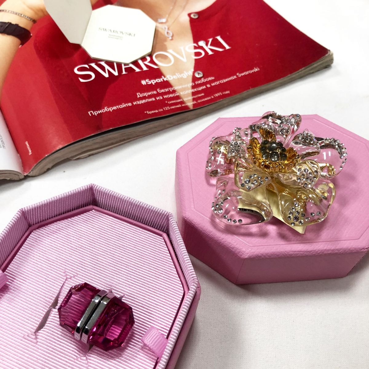 Кольцо /RING MAGNETIC two halves of a heart/ SWAROVSKI цена 12 524 руб /новое коробка/упаковка/ карточка/