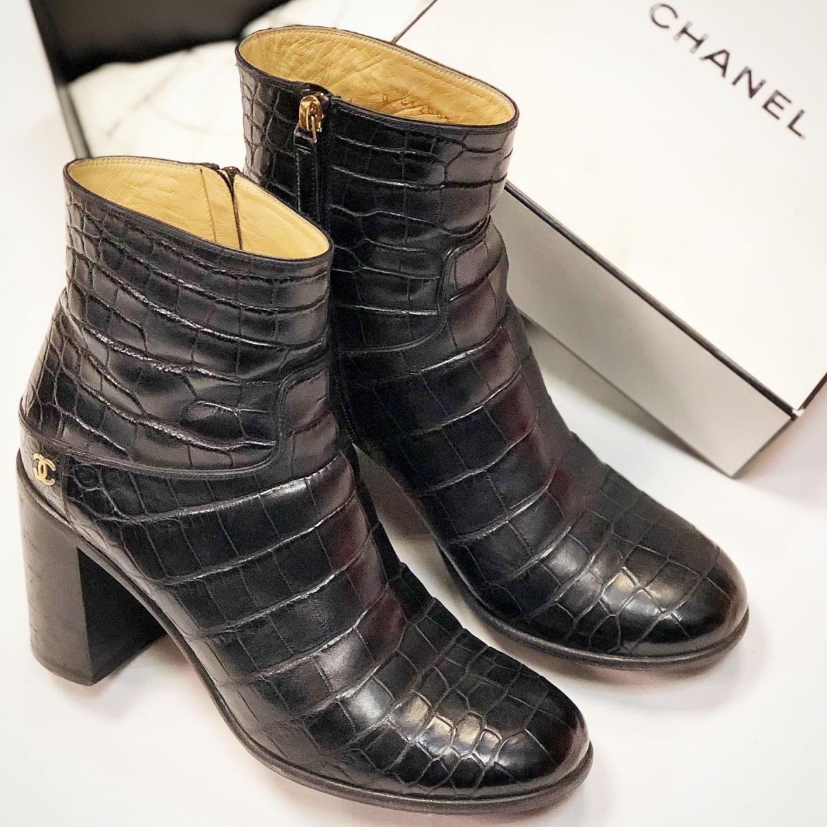 Ботильоны / крокодил / Chanel  размер 41 цена 61 540 руб