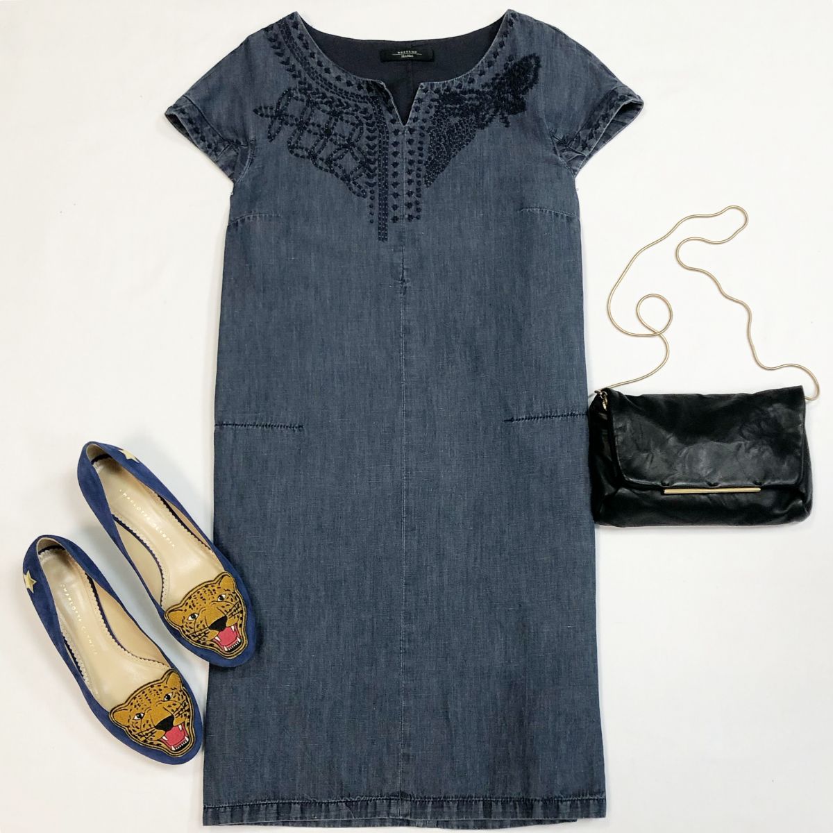 Платье Weekend размер 38 цена 6 154 рубТуфли Charlotte Olympia размер 40 цена 15 385 рубСумка Lanvin