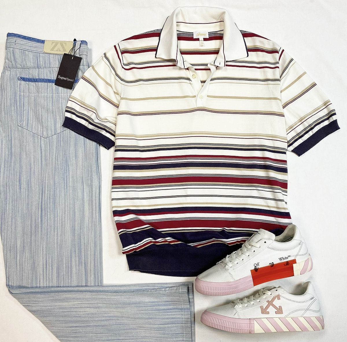 Поло Brioni размер L цена 4 616 рубДжинсы Zegna размер 34 цена 7 693 руб Кеды Off White размер 42 цена 12 308 руб