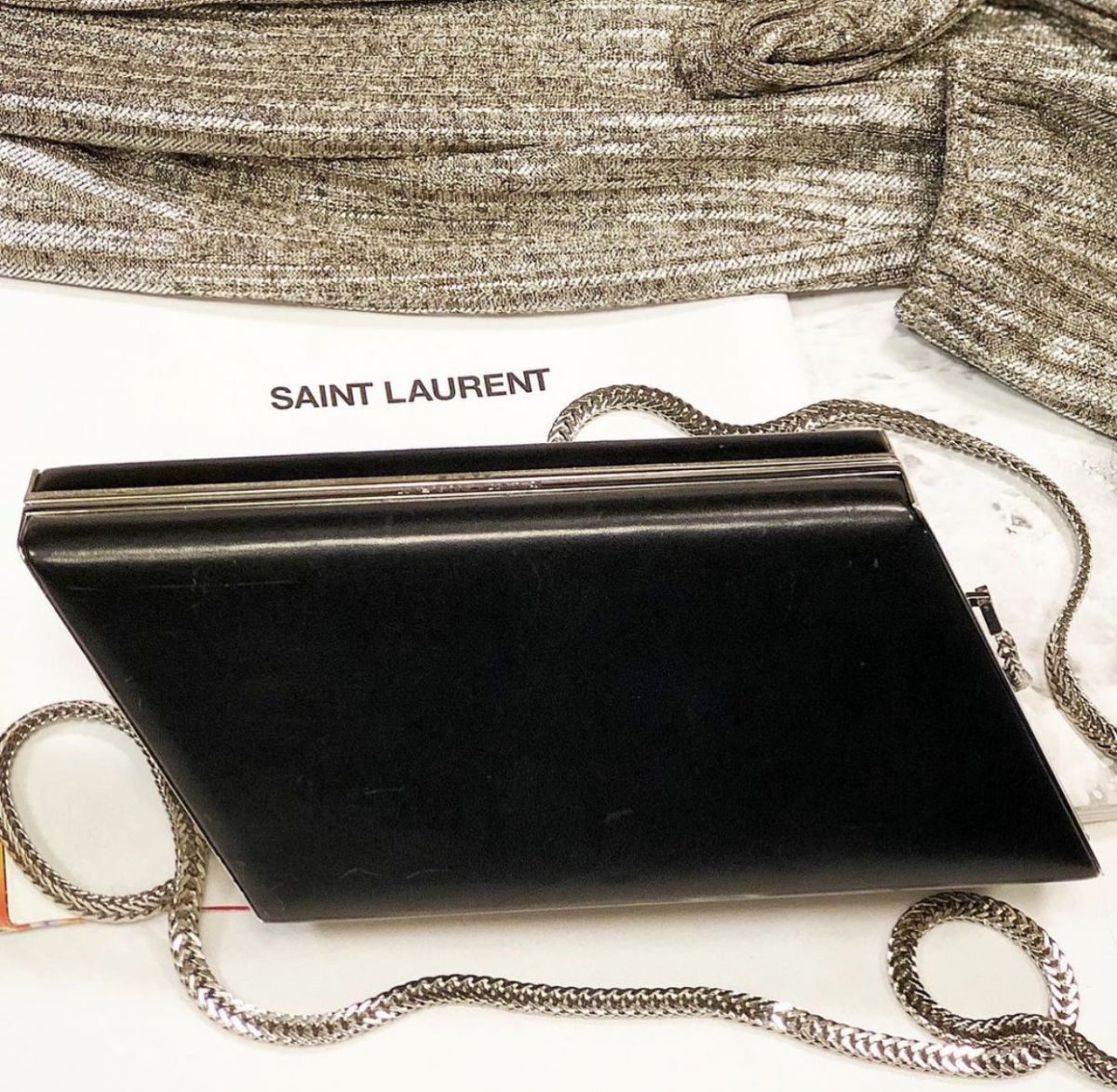 Клатч SAINT LAURENT размер 20/12 цена 18 463 руб