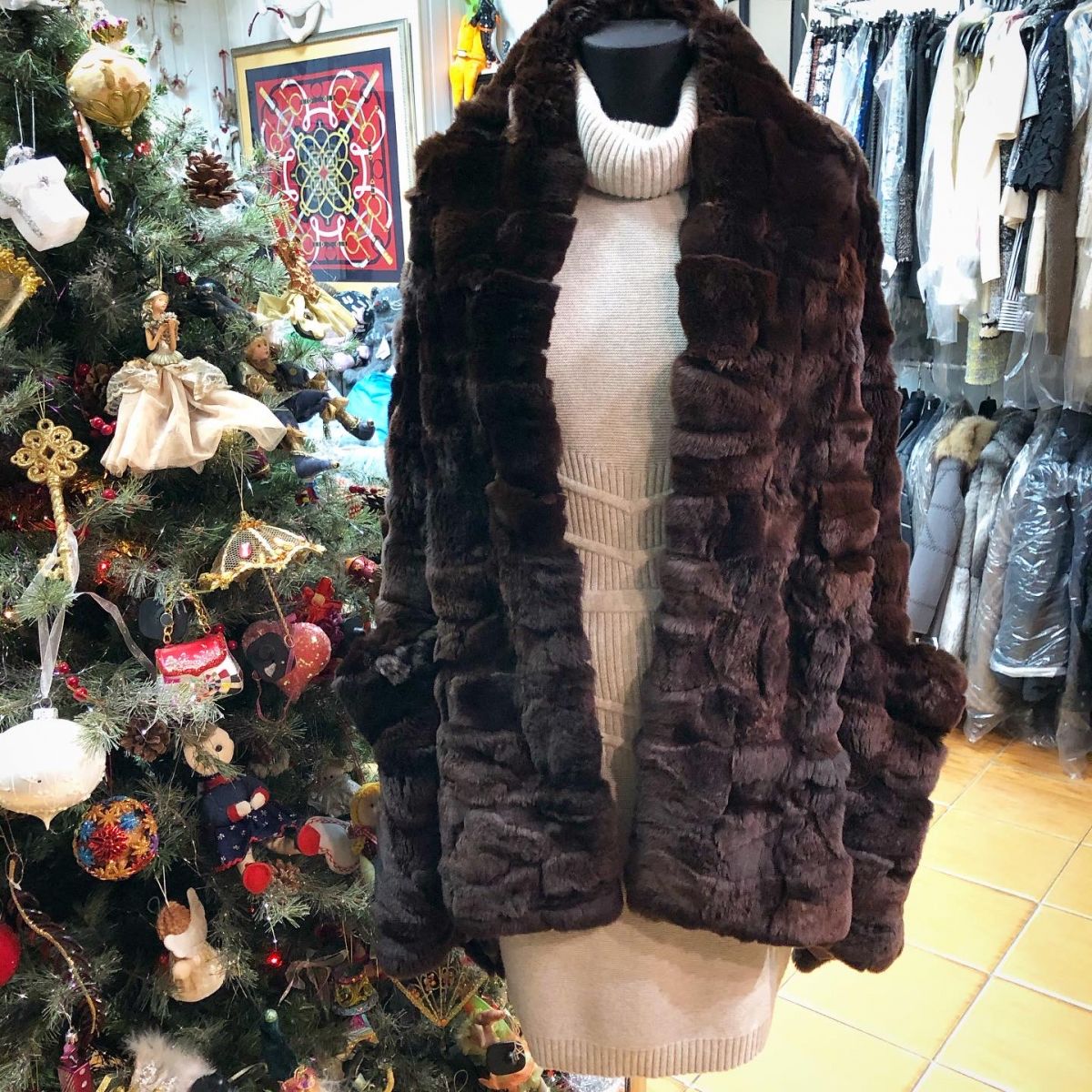 Накидка / мех шиншиллового кролика / Chanel  цена 23 077 руб