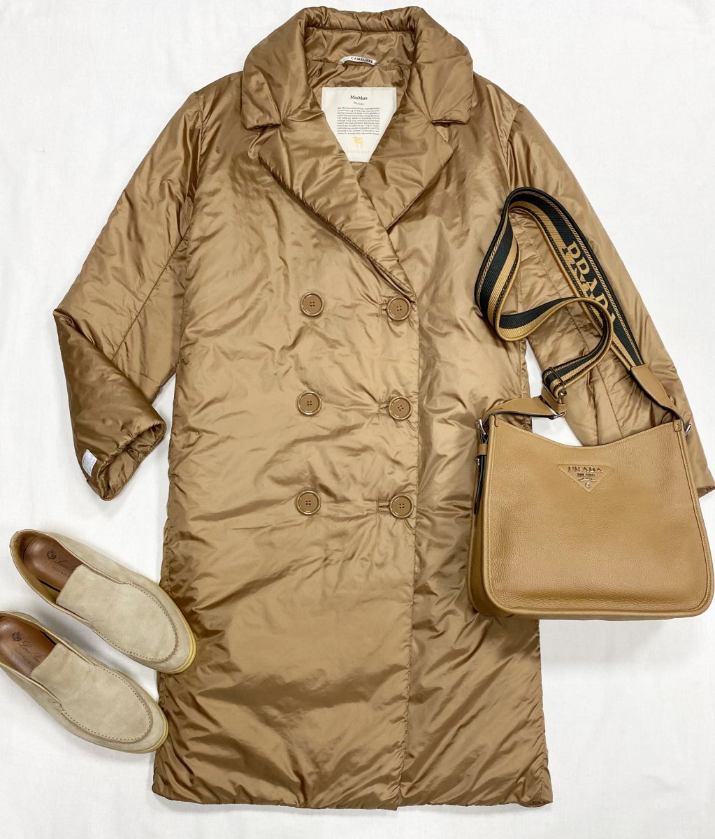 Пальто Max Mara размер 42 цена 31 310 руб
Лоферы Loro Piana размер 39 цена 46 965 руб
Сумка Prada 