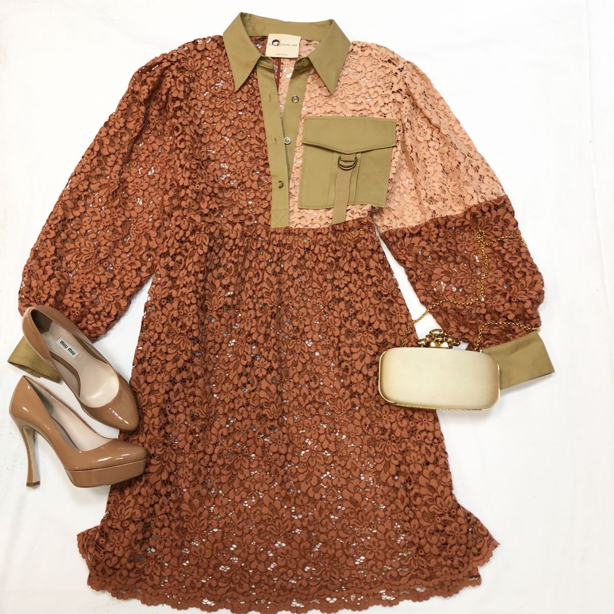 Платье ERICA CAVALLINI размер 46 цена 18 462 руб 
Клатч OSCAR DE LA RENTA