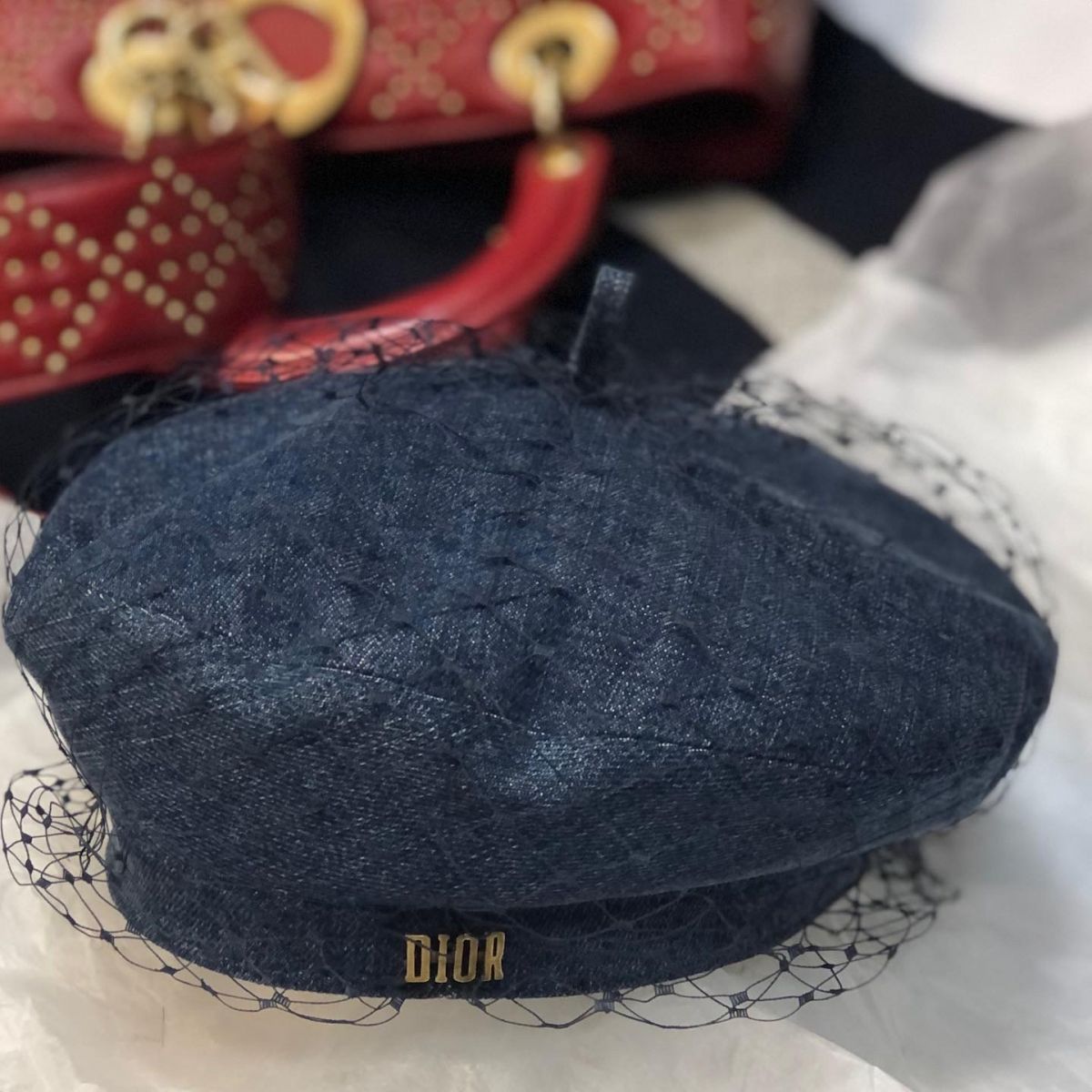 Берет джинсовый Christian Dior  размер 57 цена 23 078 руб 