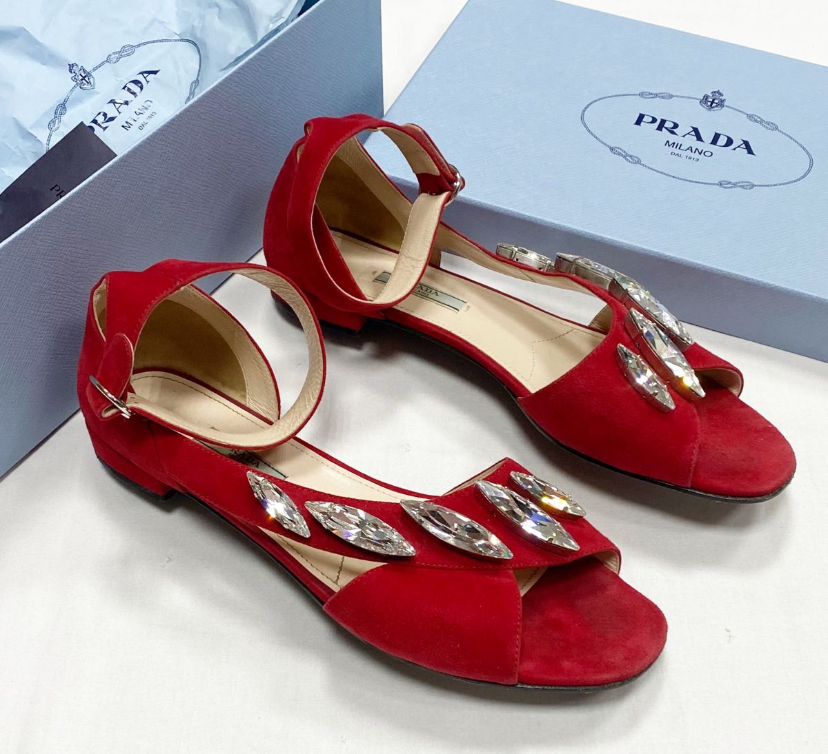 Босоножки/камни/ Prada размер 40.5 цена 15 655 руб