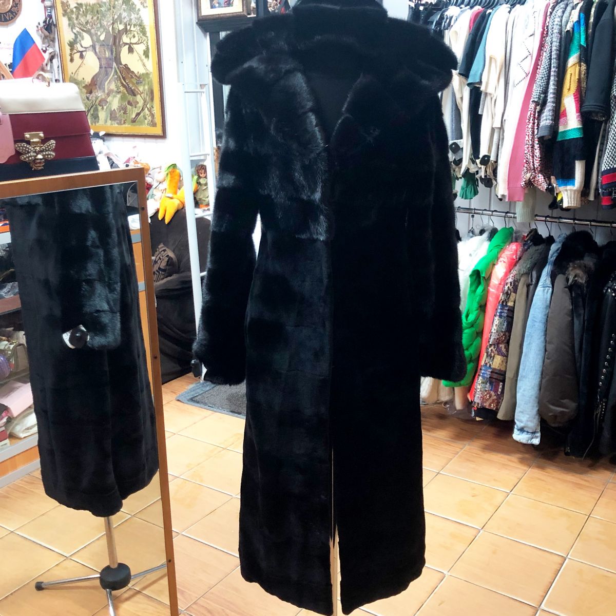 Шуба /норка+стриженая норка/ RINDI размер XS/S цена 148 723 руб