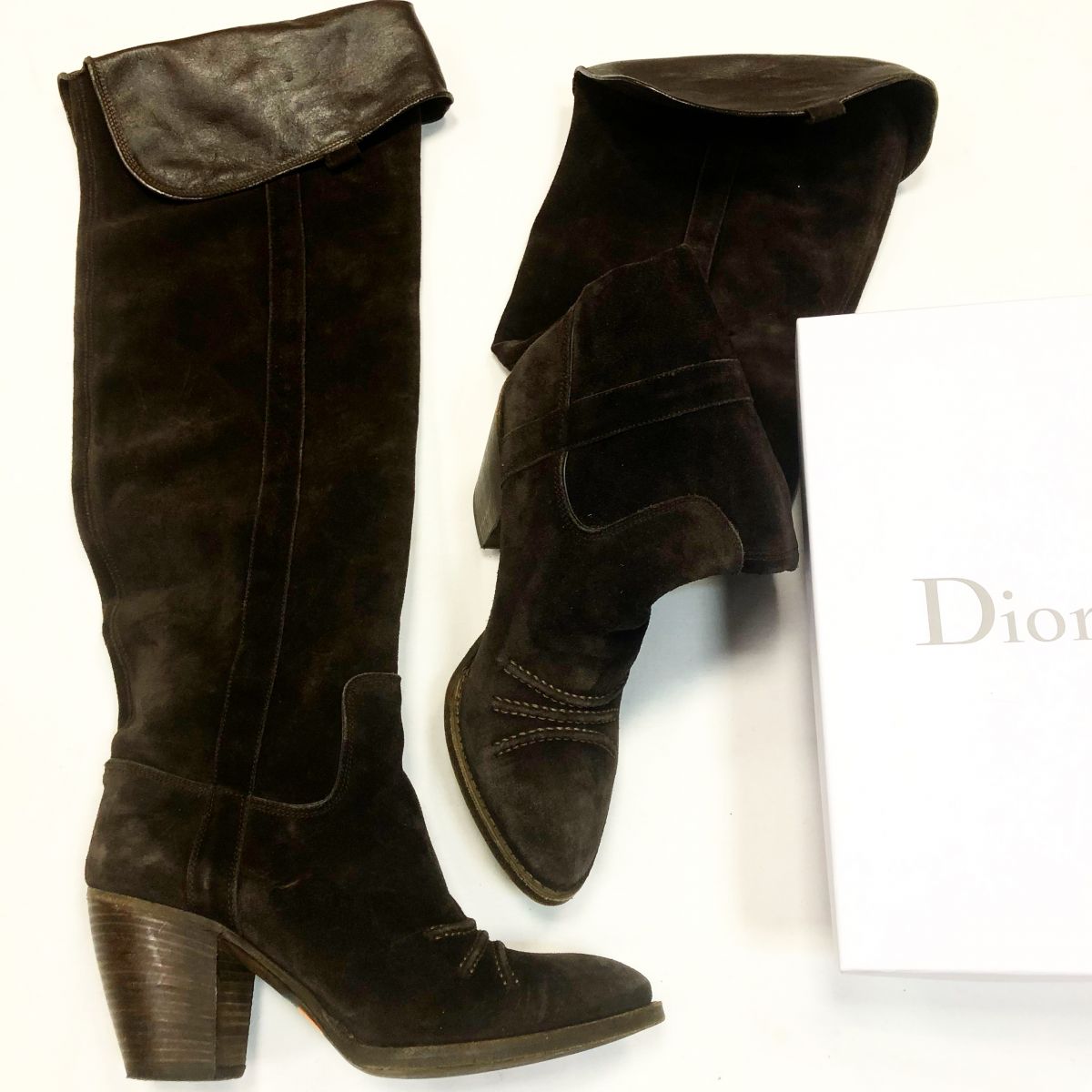 Ботфорты замшевые Christian Dior размер 41 цена 2 308 руб