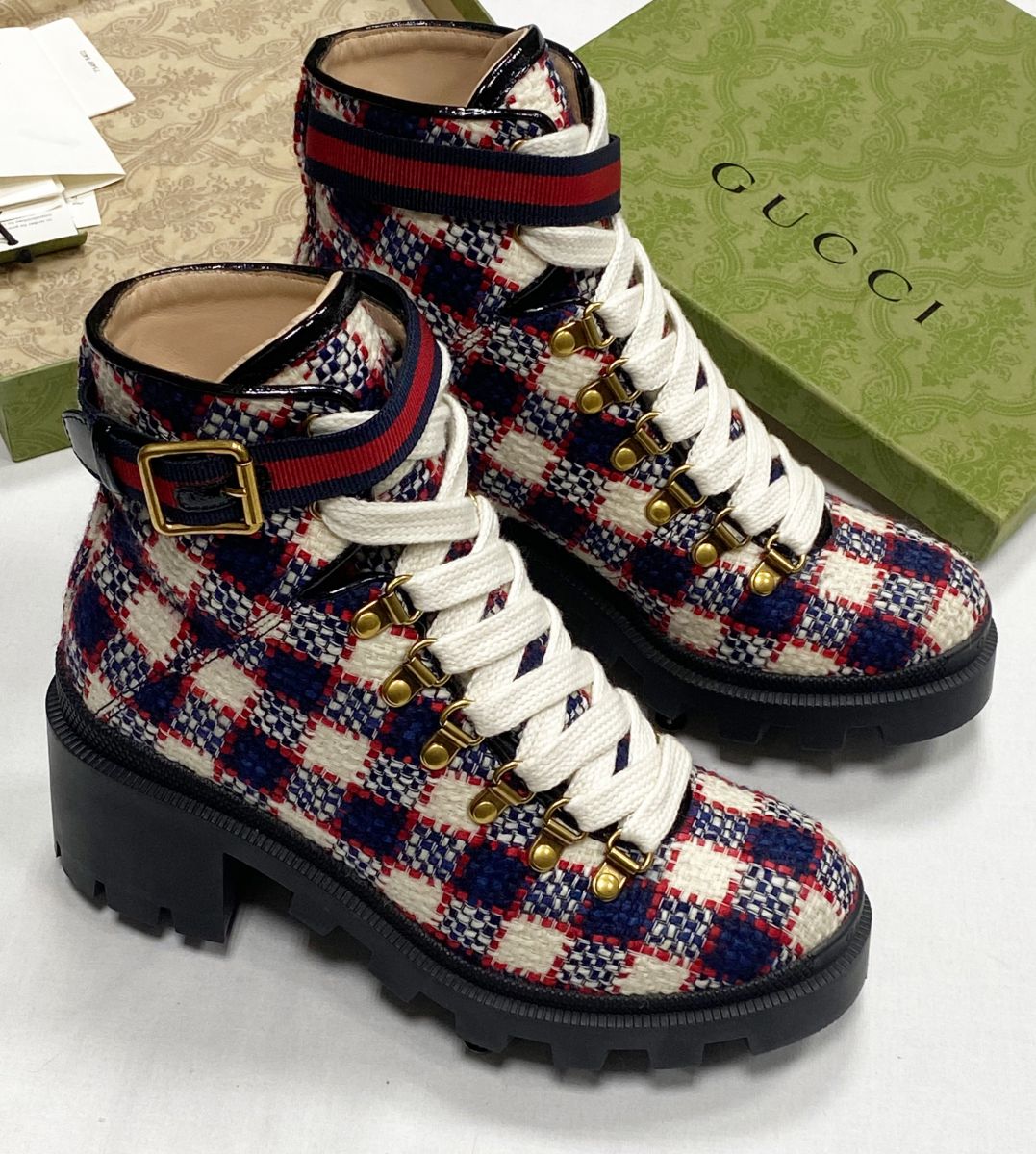 Ботинки/ твид/ Gucci размер 36.5 цена 54 793 руб