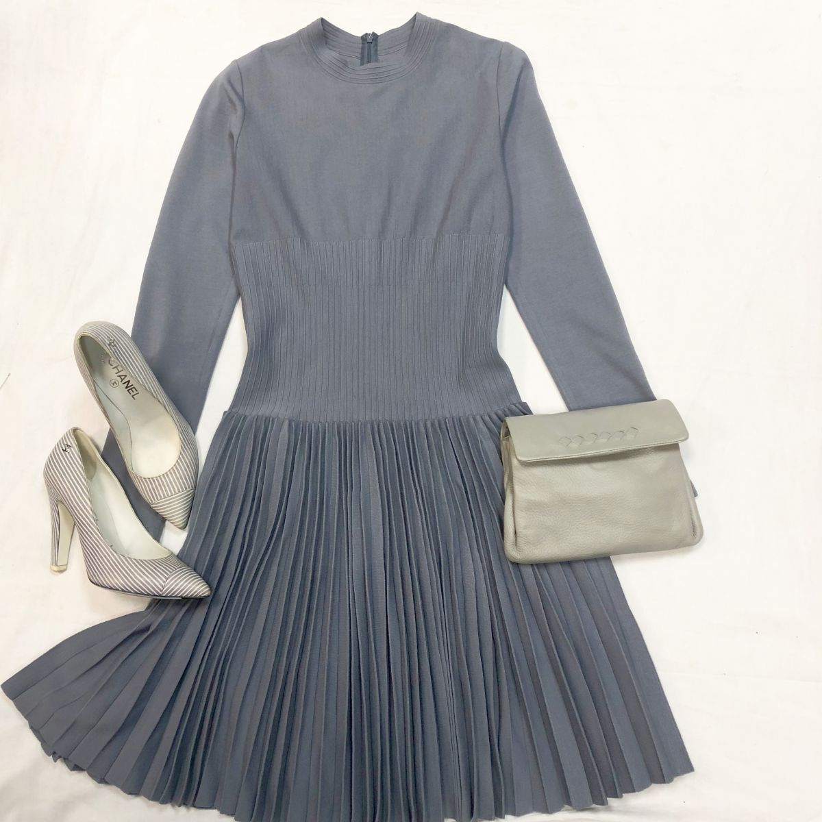 Платье ALAÏA размер 40 цена 10 770 руб Туфли Chanel размер 38.5 цена 26 155Руб Клатч BOTTEGA VENETA