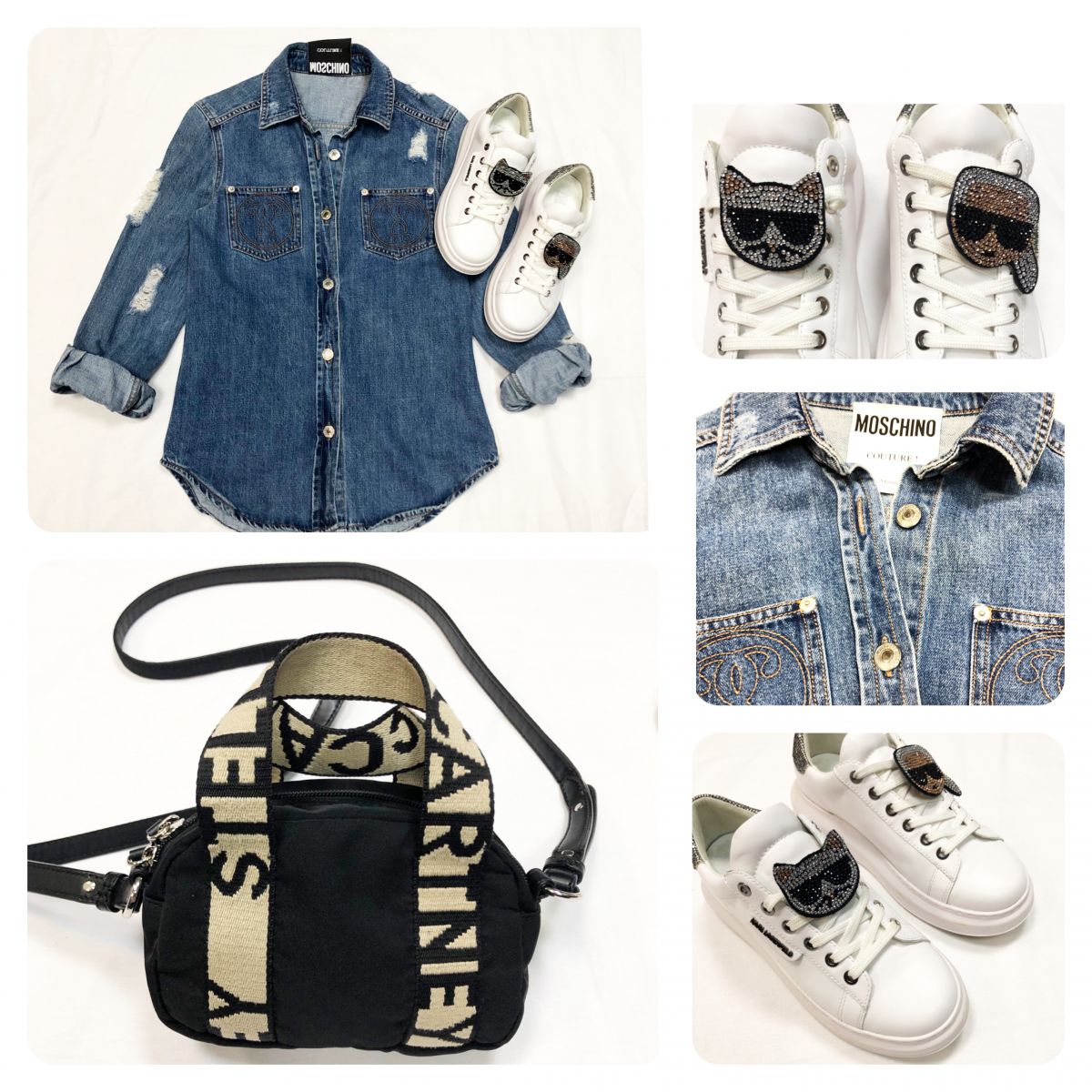 Рубашка Moschino размер 36/40 цена 7 693 руб Сумочка Stella McCartney размер 11/15 цена 12 308 руб