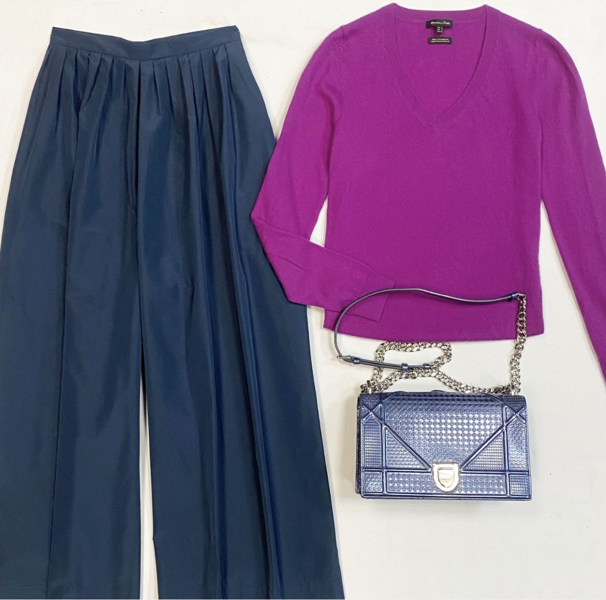 Брюки Max Mara размер 42 цена 6 154 рубКофта/кашемир/ Massimo Dutti размер S цена 3 077 рубСумка Chanel