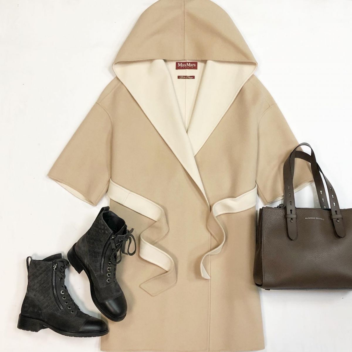 Пальто/кашемир/ Max Mara размер 38 цена 23 078 рубБотинки Chanel размер 38 цена 35 386 рубСумка Brunello Cucinelli
