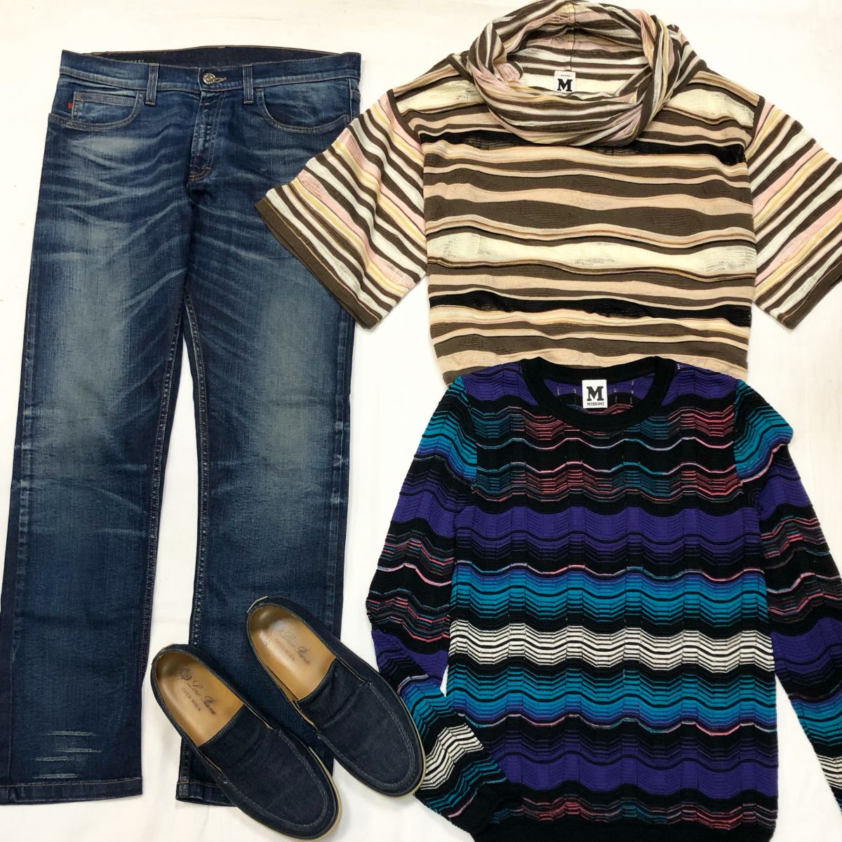 Кофты Missoni размер 38/40 цена по 3 847 руб Джинсы Gucci размер 42 цена 7 693 руб Мокасины Loro Piana размер 40 цена 18 462 руб