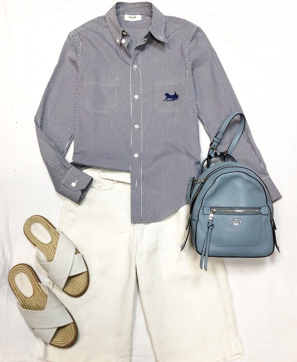 Рубашка Celine размер 34 цена 10 770 руб 
Шорты /лён/ RALPH LAUREN размер 6 цена 4 616 руб 
Рюкзак Coach
