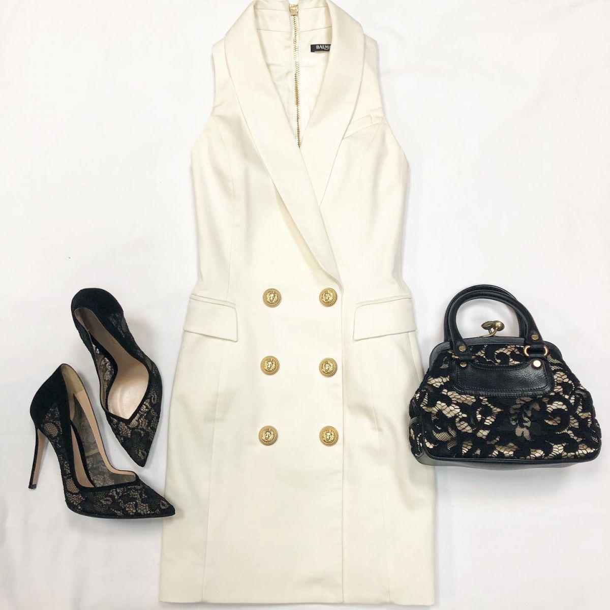 Платье BALMAIN размер 36 цена 46 155 руб Туфли Gianvito Rossi размер 40 цена 15 385 руб Сумочка Celine