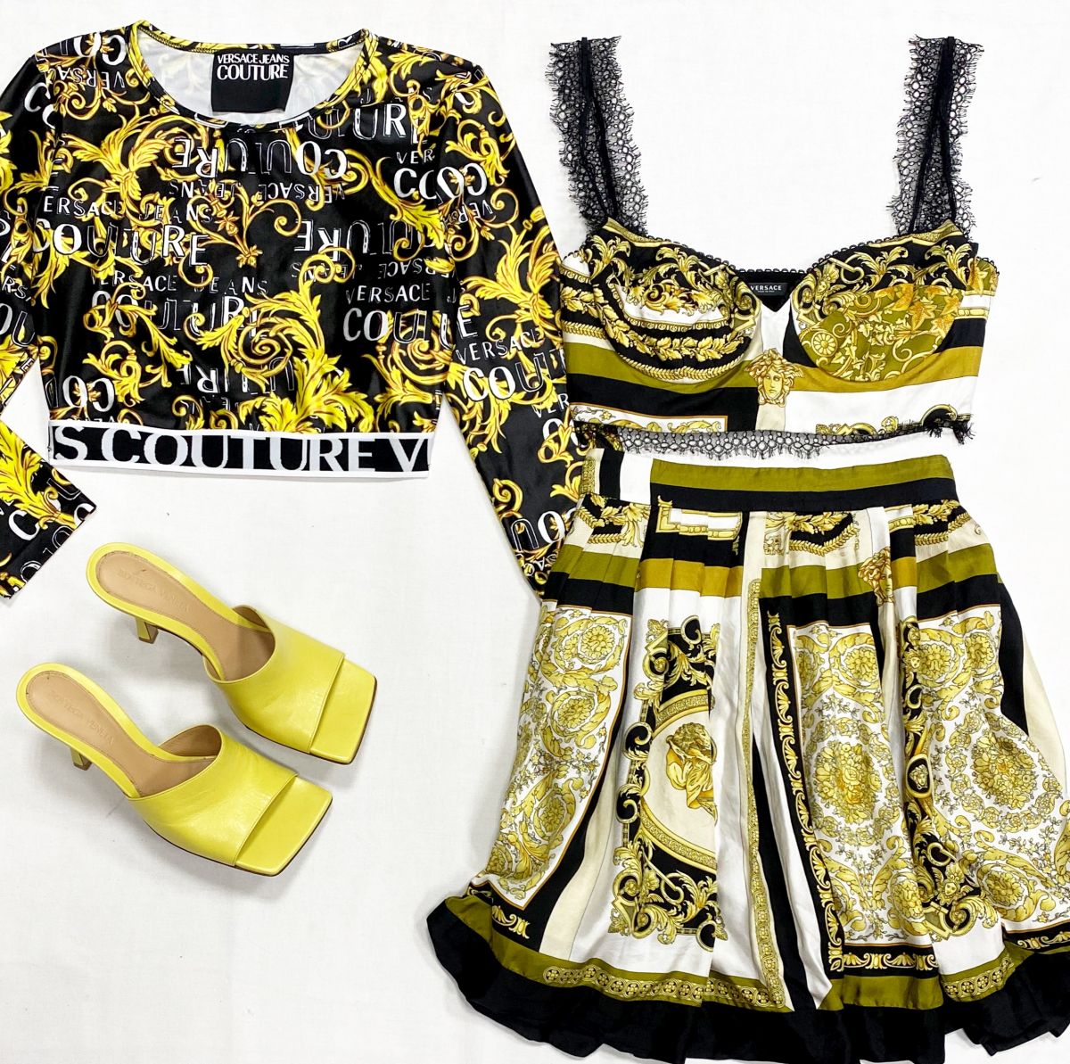 Костюм Versace размер 40 цена 39 138 руб
Кофта Versace размер 44 цена 15 655 руб
Сабо Bottega Veneta размер 37.5 цена 15 655 руб