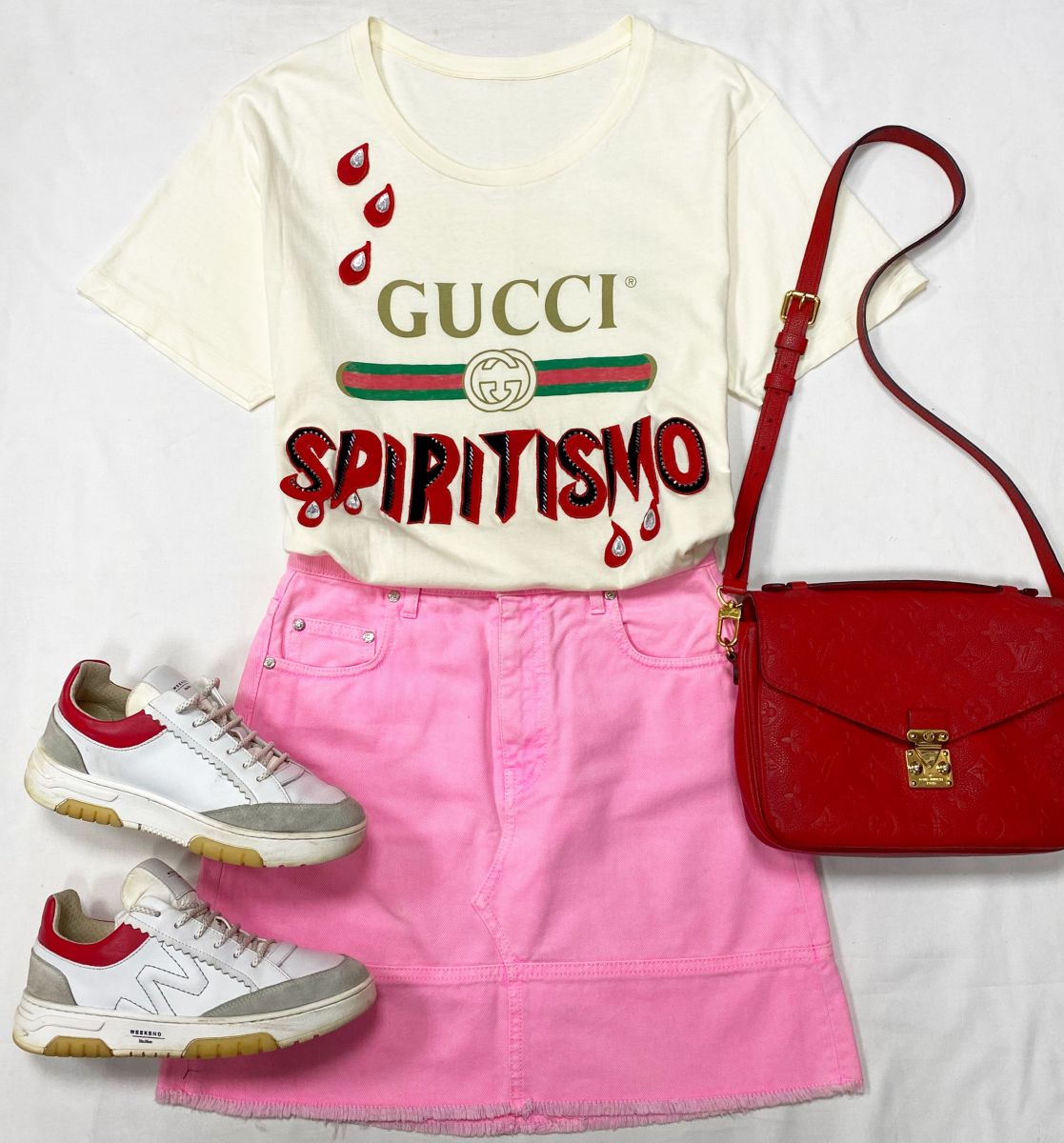 Футболка Gucci размер S цена 15 655 руб Юбка MSGM размер 40 цена 4 697 руб Кроссовки Weekend Max Mara размер 37 цена 10 959 руб Сумка Louis Vuitton