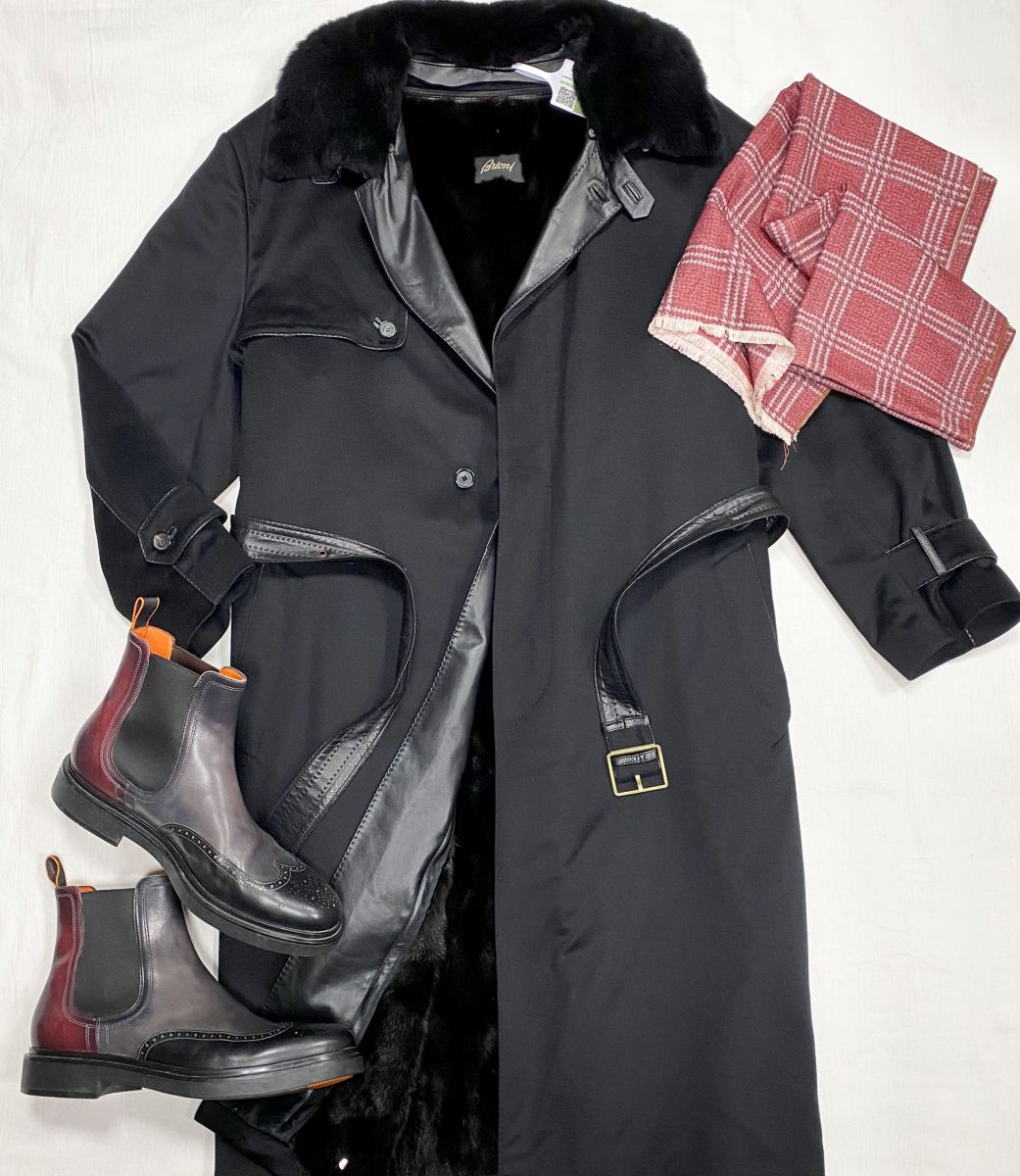 #mechtamen Пальто /мех норки/ съемный подклад / BRIONI размер 60 цена 78 275 руб 
Ботинки Santoni размер 45 цена 31 310 руб 
Шарф Kiton цена 15 655 руб