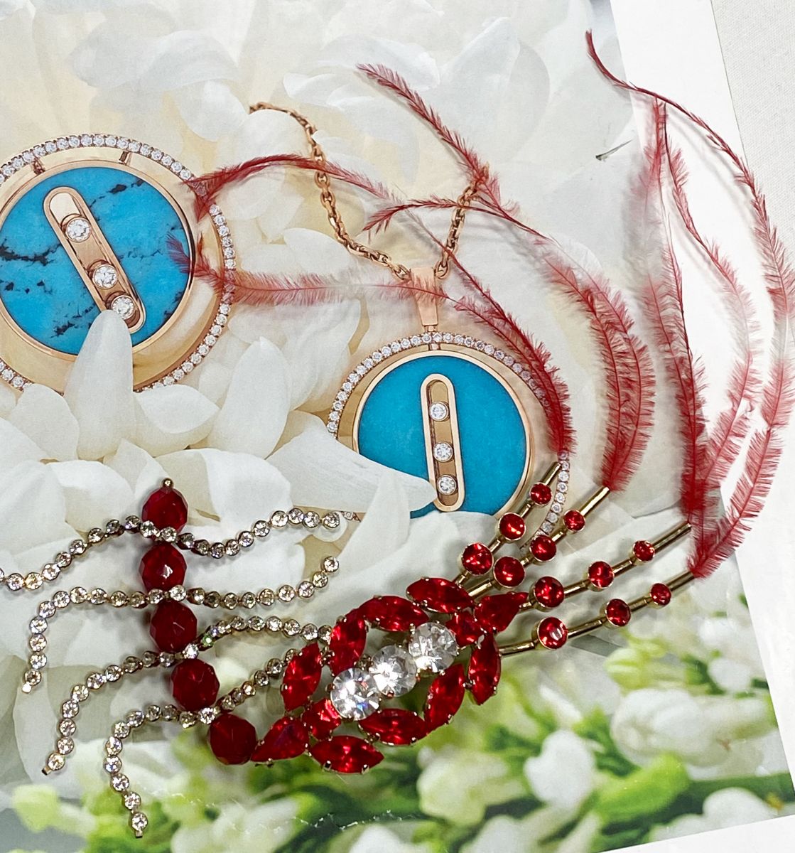 Брошка/ камни/ перья/ Dries Van Noten цена 10 959 руб
