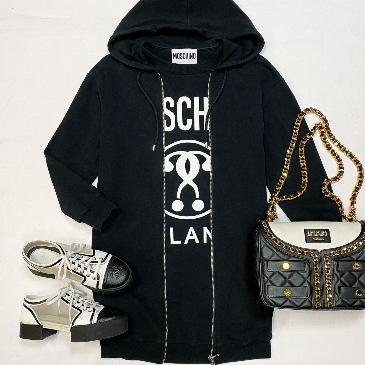 Толстовка Moschino размер 40 цена 13 847 руб Кеды Chanel размер 39 цена 30 770 руб Сумка Moschino