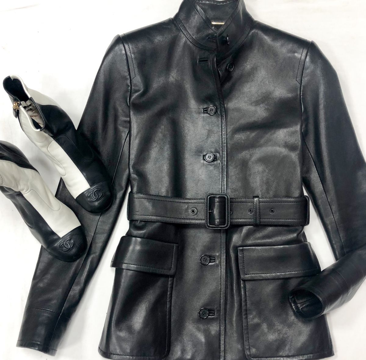 Куртка /кожа/ SAINT LAURENT размер 38 цена 54 744 руб 