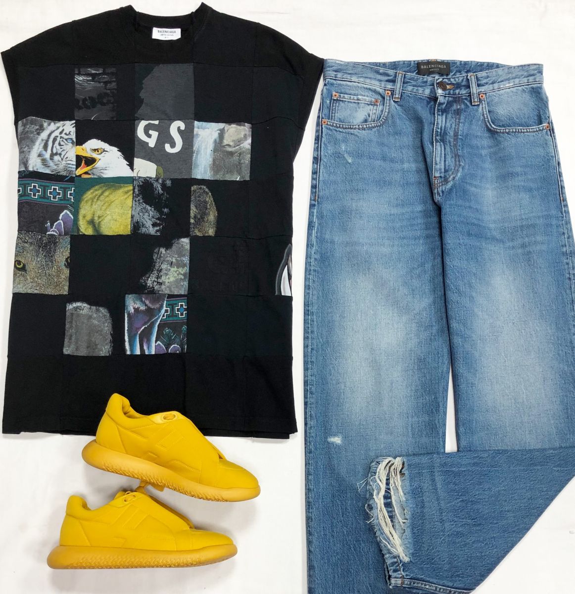 Топ Balenciaga размер L цена 26 614 руб
Джинсы Balenciaga размер XS цена 23 483 руб
Кроссовки Hermès размер 40 цена 46 965 руб