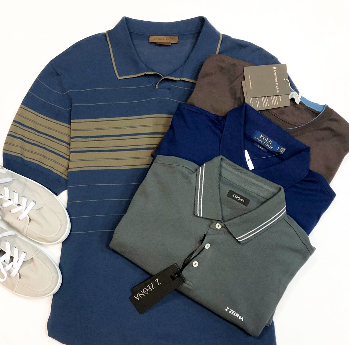 #mechtamen Поло Corneliani/ Ralph Lauren/ Zzegna размер L/54 цена по 7 693 руб/с биркой/ 
