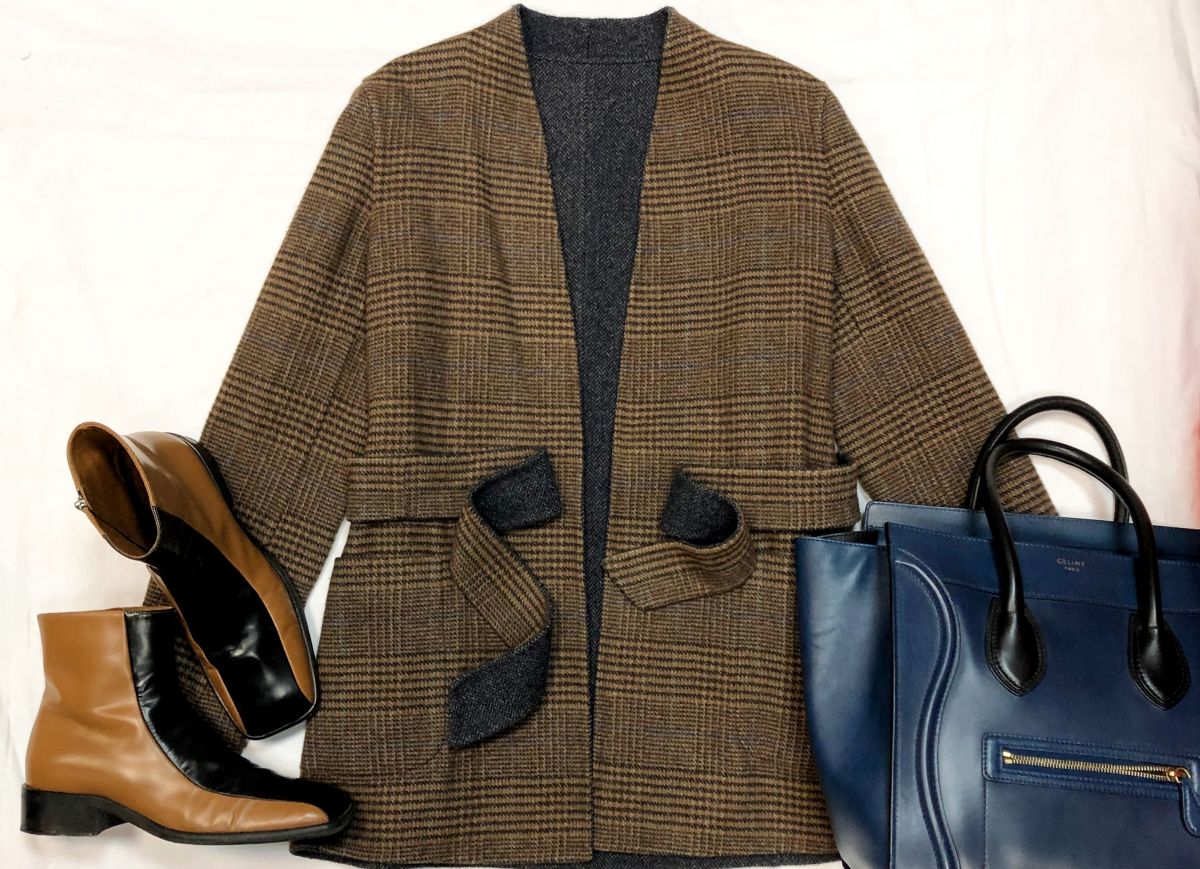 Пальто двухсторонне Max Mara размер S цена 18 462 руб 
Сумка Celine