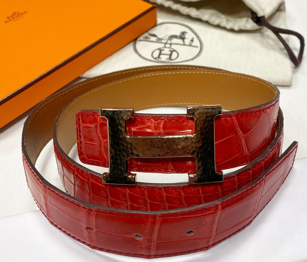 Ремень / крокодил / Hermès размер 95 цена 70 448 руб