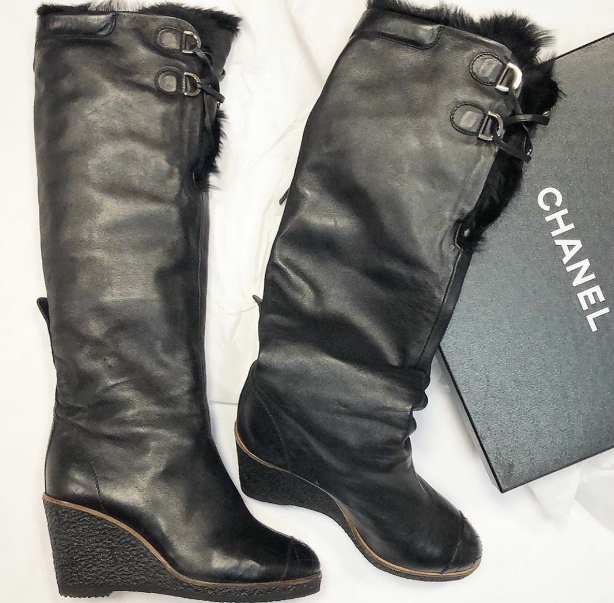 Сапоги / на меху / CHANEL размер 37 цена 15 385 руб
