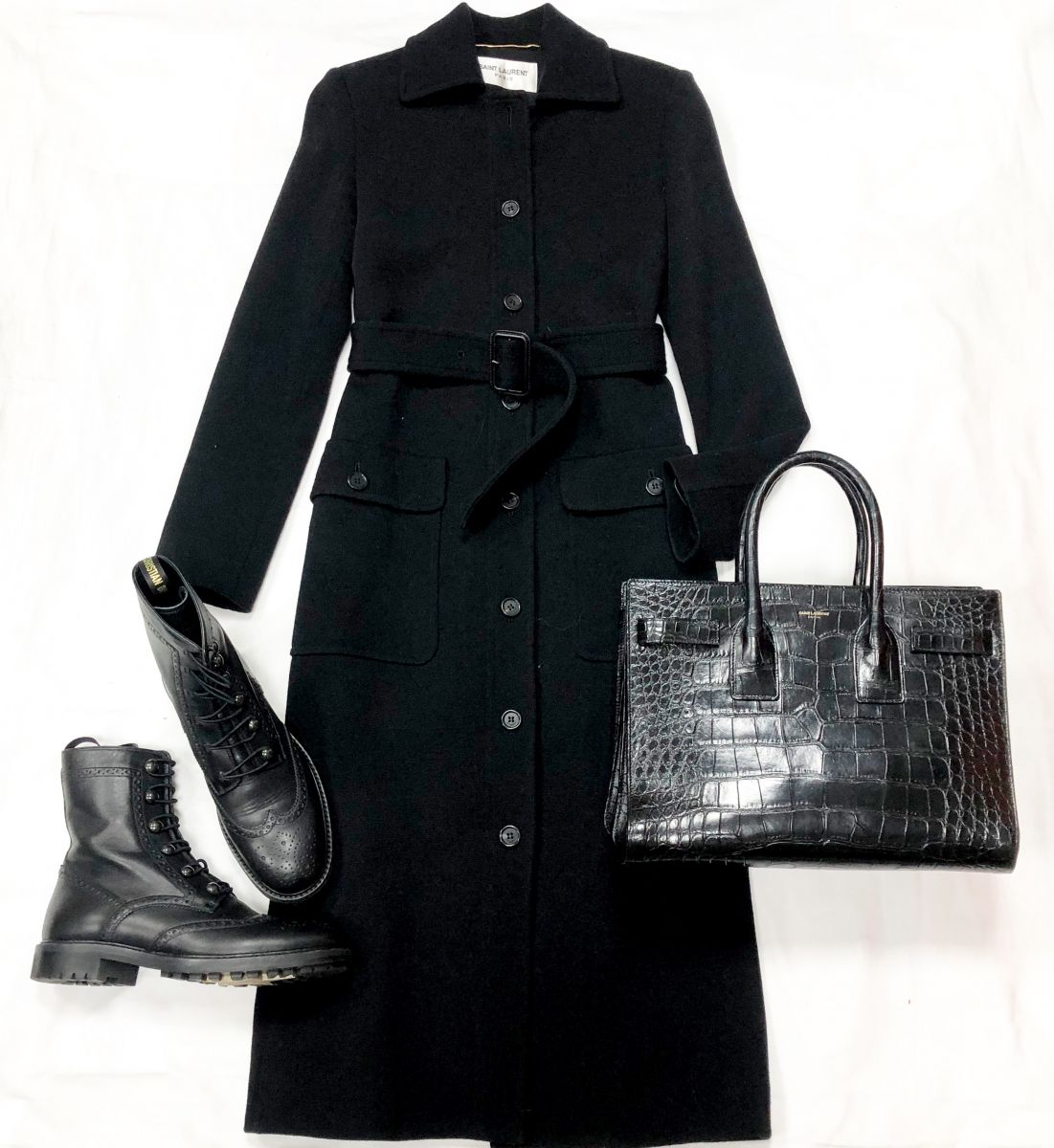 Пальто SAINT LAURENT размер 36/38Цена 61 540 руб Сумка SAINT LAURENT
