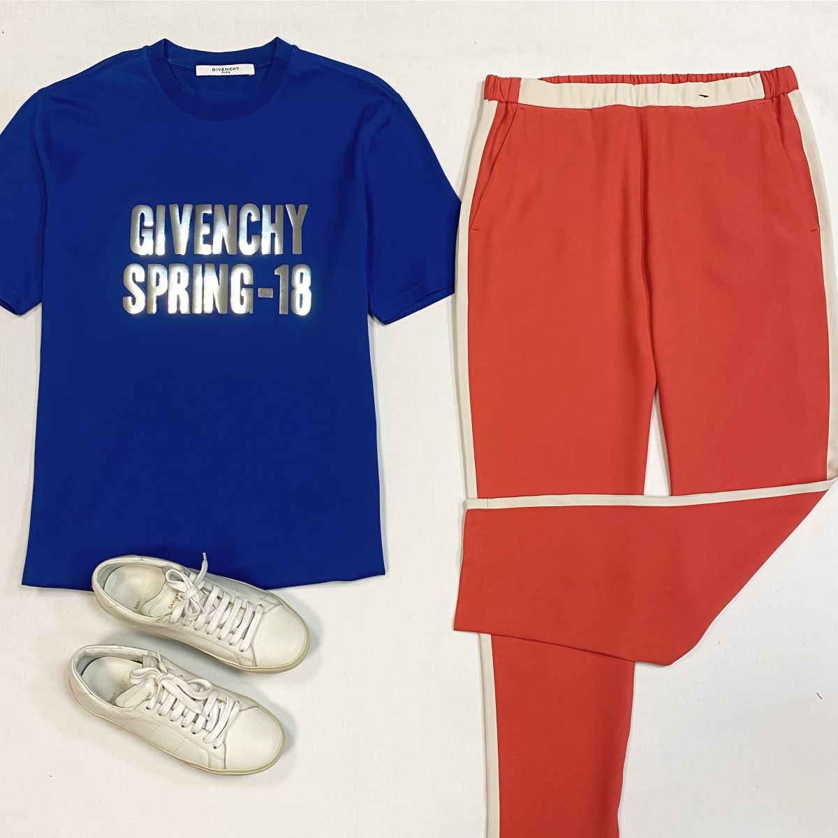 Футболка Givenchy размер XS цена 12 308 рубБрюки размер 44 цена 3 077 рубКеды Saint Laurent размер 36.5 цена 23 078 руб