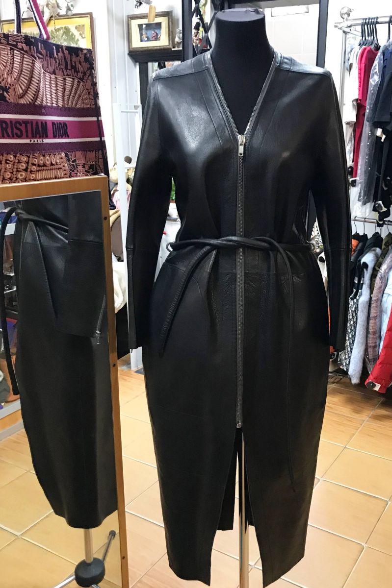 Плащ / кожа/ Rick Owens размер 42 цена 125 240 руб