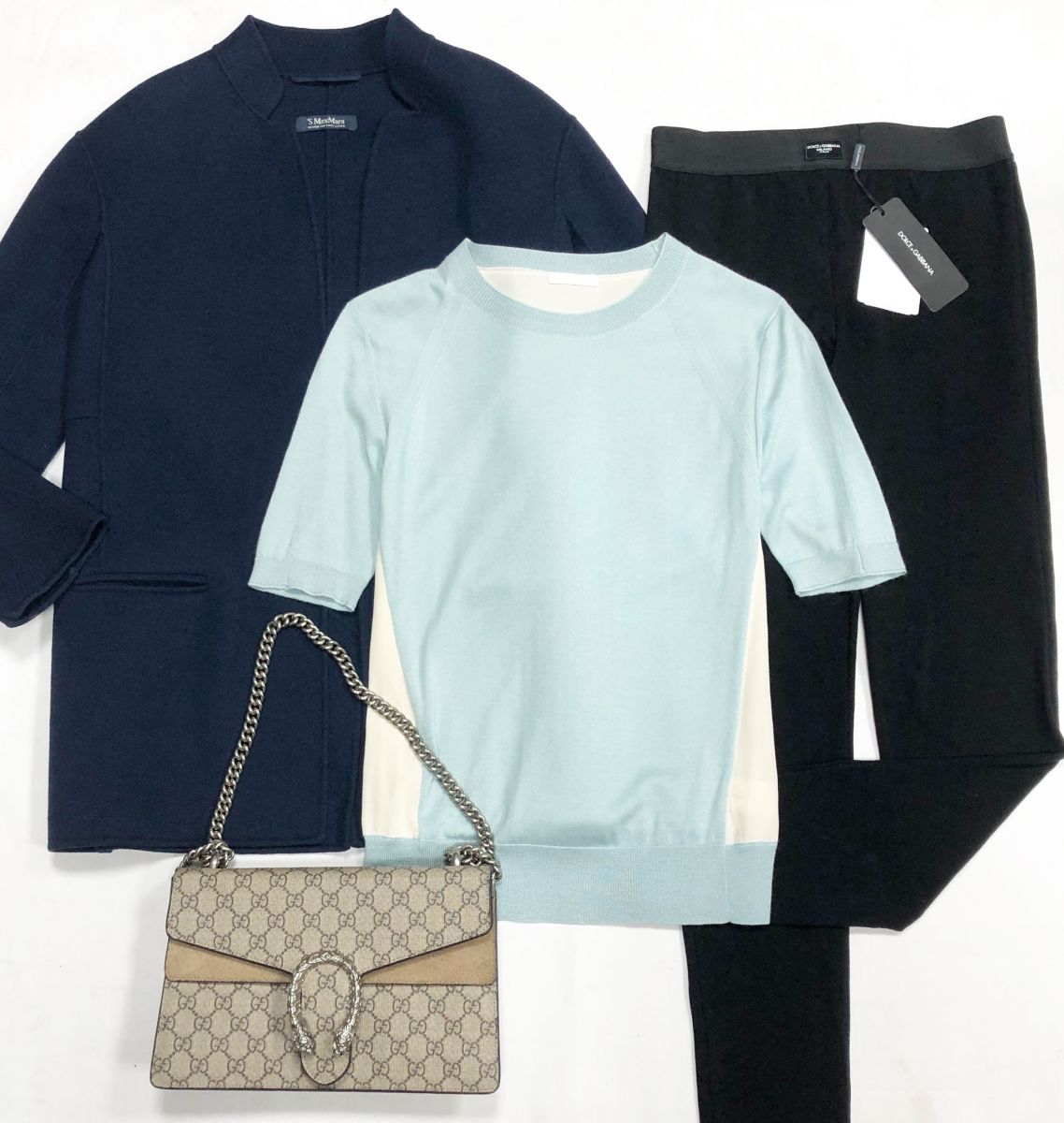 Полупальто S Max Mara размер 38 цена 15 655 руб
Кофта Chloe размер S цена 7 828 руб
Брюки Dolce Gabbana размер 38 цена 15 655 руб/с биркой/
Сумка Gucci