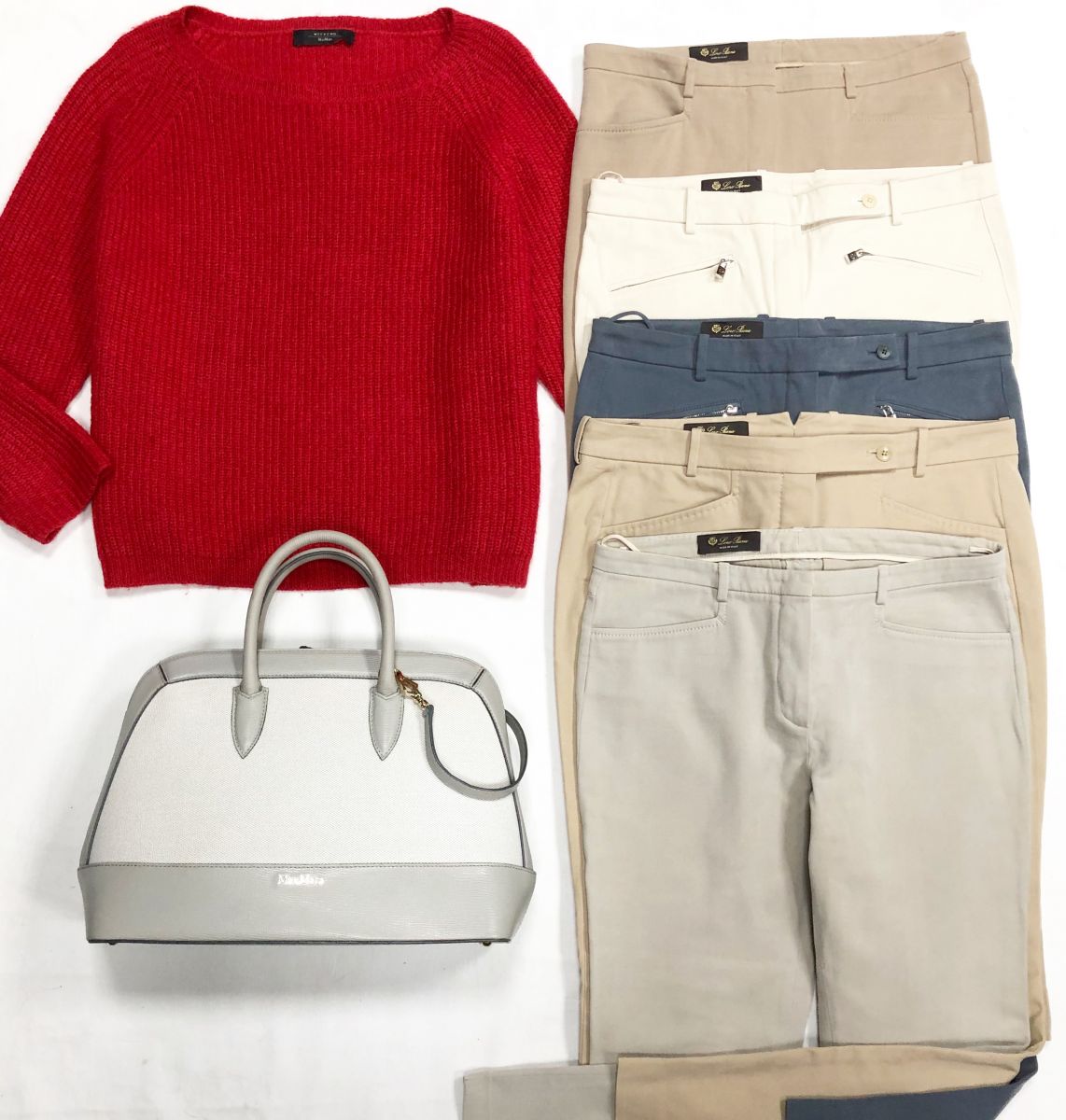 Брюки размер 42/44 цена по 15 641 рубКофта Weekend /Max Mara размер 42 цена 7 693 рубСумка Max Mara