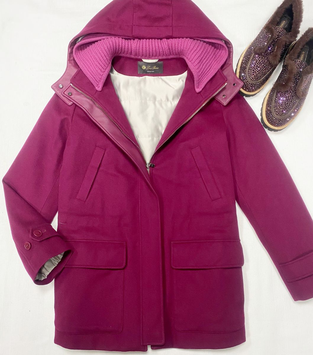 Парка / кашемир / отделка кожи /  размер 42 цена 156 550 руб