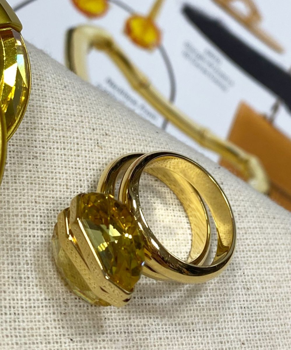 Кольцо / двойное / камни / Swarovski цена 10 959 руб