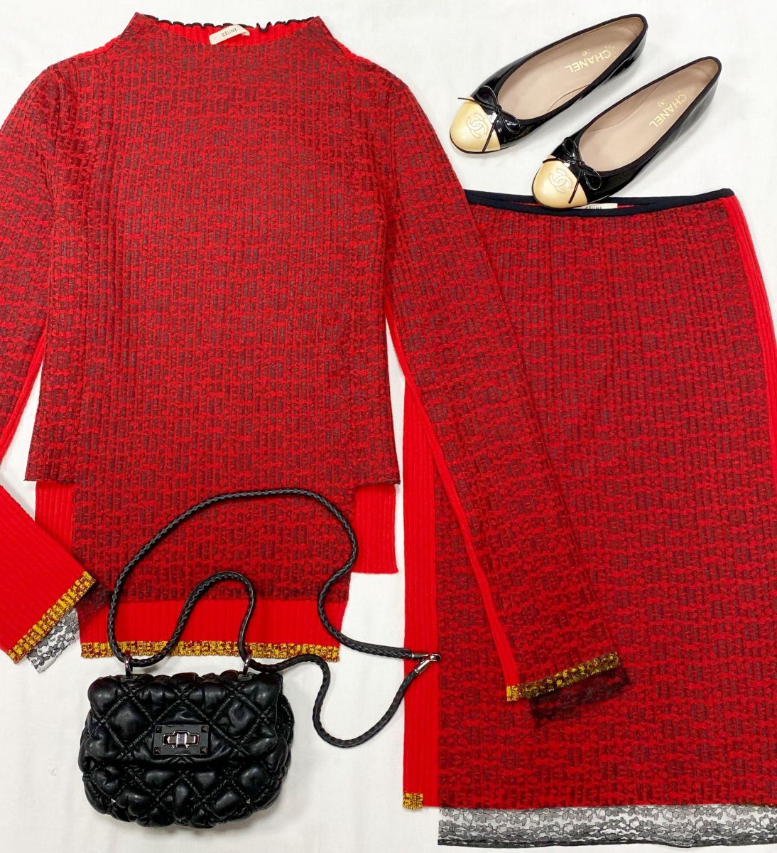 Костюм Celine размер M цена 46 965 руб Балетки Chanel размер 38 цена 21 917 руб Сумка Valentino