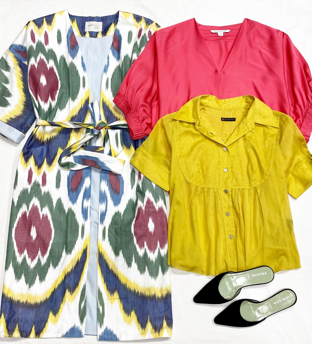 Накидка-Платье Nahalate размер 42 цена 4 697 руб
Топ Diane Von Furstenberg размер M цена 15 655 руб
Рубашка Burberry размер 42 цена 4 697 руб
Сабо Prada размер 35.5 цена 14 090 руб