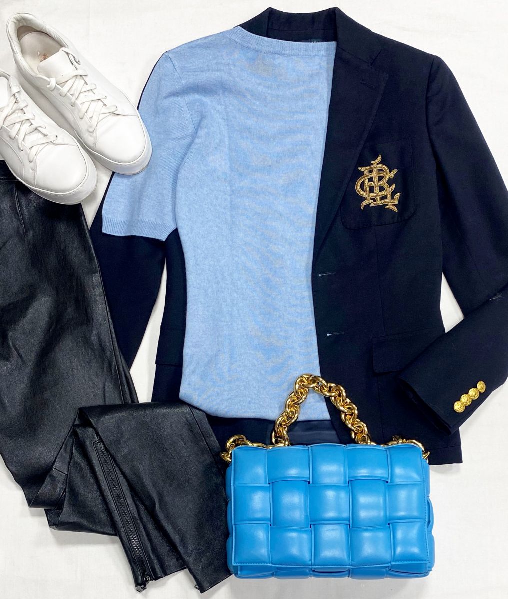 Жакет Ralph Lauren размер 2 цена 10 959 руб
Брюки/ кожа/ Louis Vuitton размер 34 цена 23 483 руб
Кофта Escada размер 42 цена 4 697 руб
Кеды Loro Piana размер 37 цена 23 483 руб
Сумка Bottega Veneta 