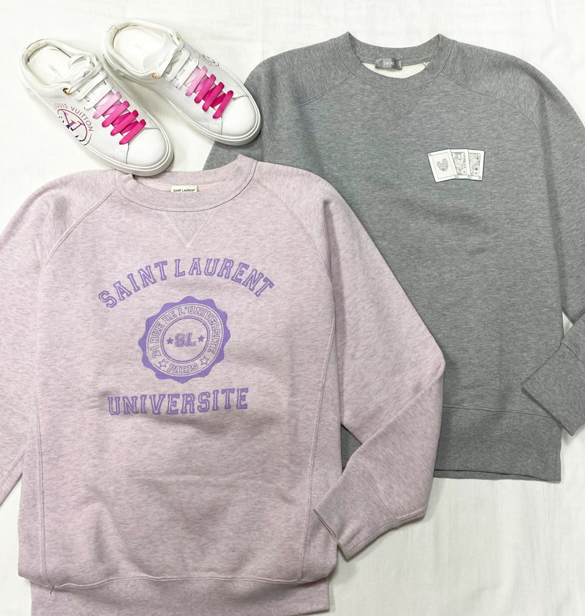 Толстовки Saint Laurent/ Dior размер S цена по 23 483 руб Кроссовки Louis Vuitton размер 39 цена 62 620 руб