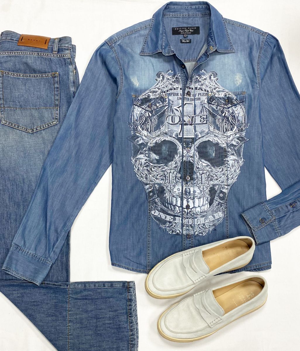 #mechtamen Рубашка Philipp Plein размер L цена 6 262 руб
Джинсы Marni размер 32 цена 7 828 руб
Лоферы размер 43 цена 23 483 руб